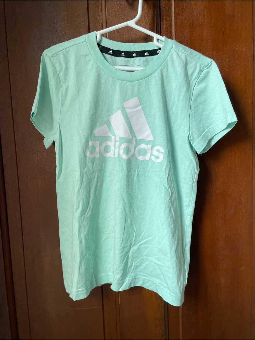 adidas girls small short sleeve mint green top